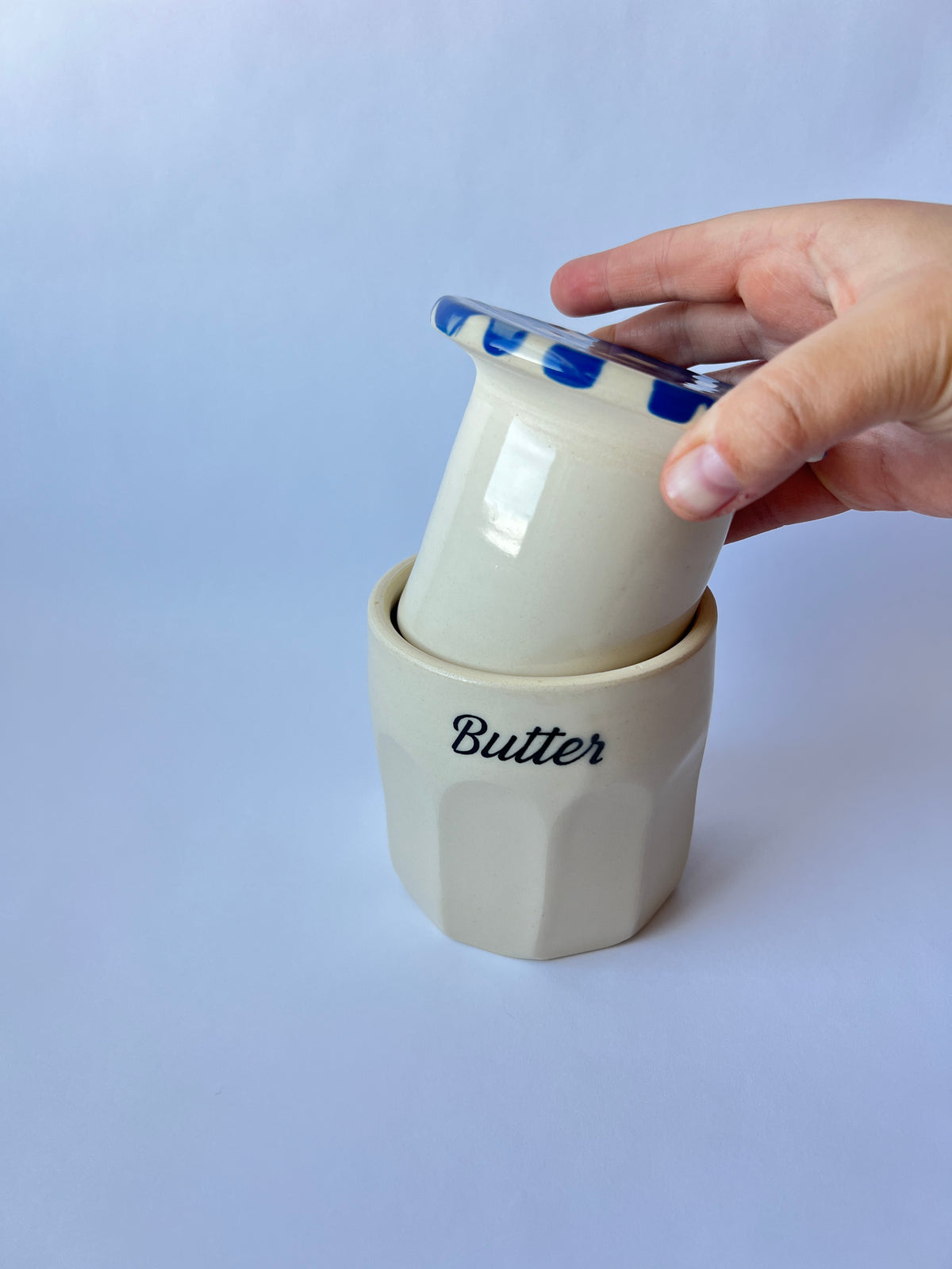 Jam Jar Butter Keeper - Blue