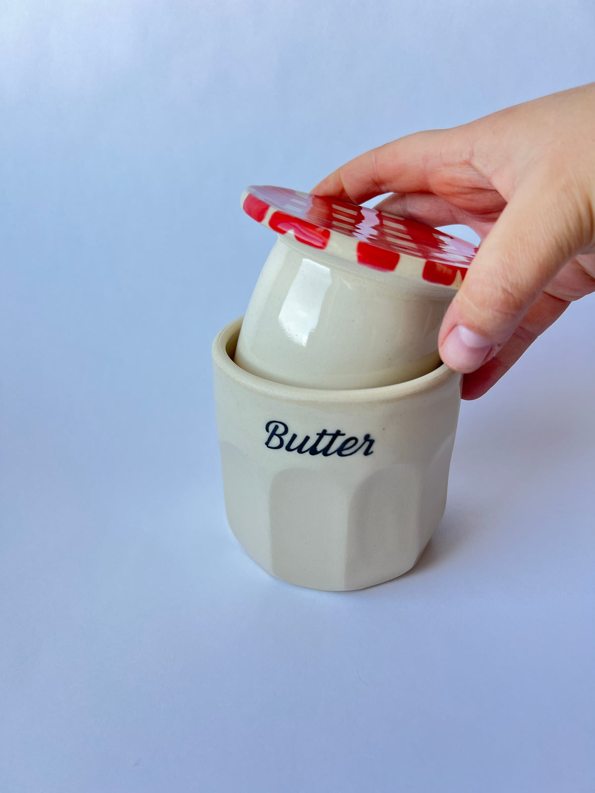 Jam Jar Butter Keeper - Red