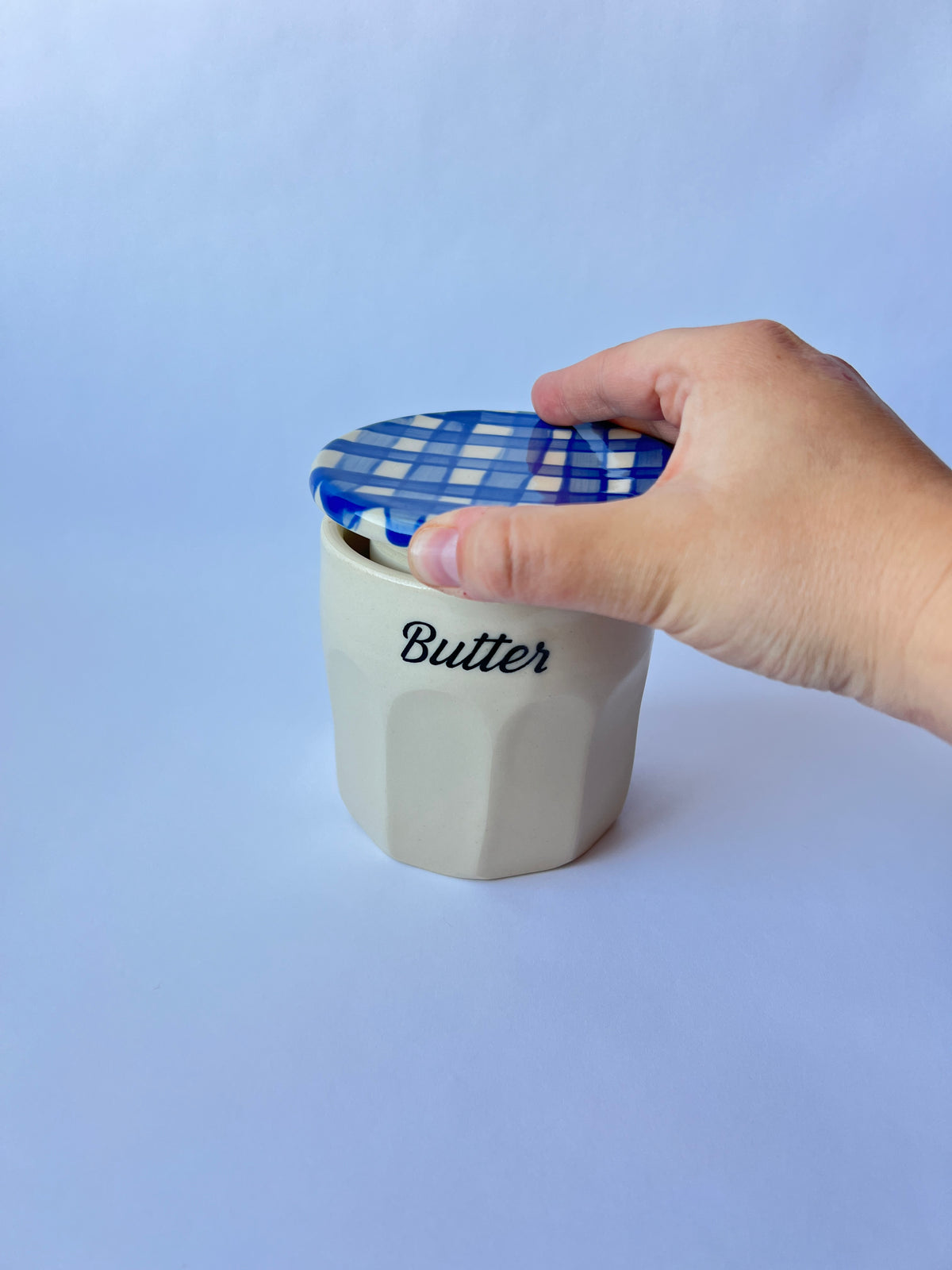 Jam Jar Butter Keeper - Blue